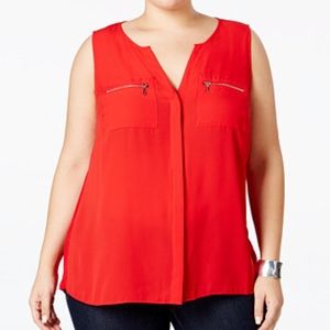 Inc International Concepts Split-Neck Zipper Top